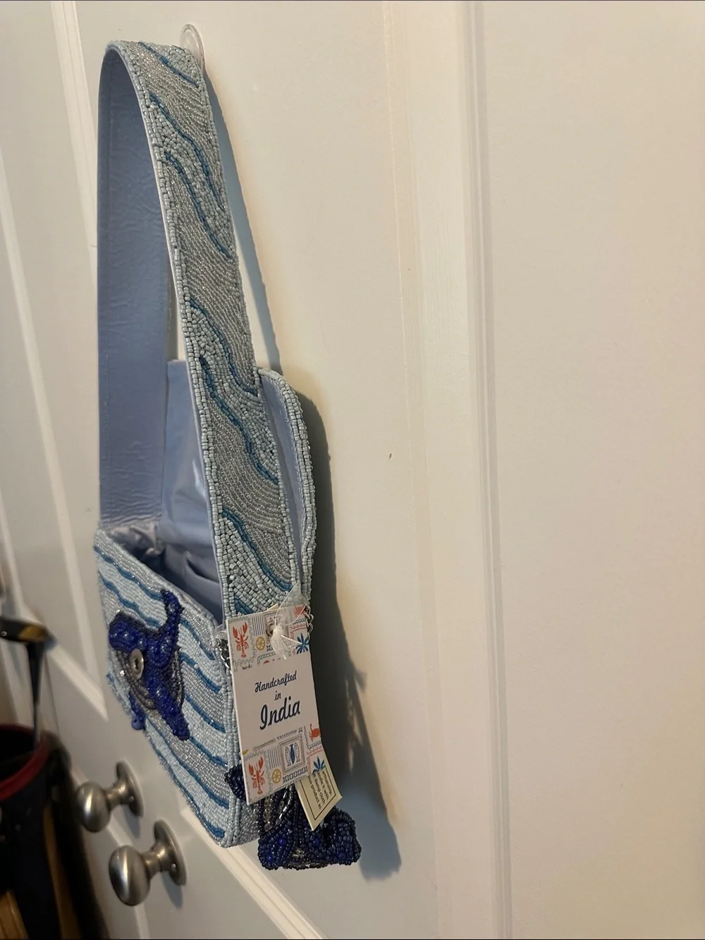 NEW RELEASE Made In India Beaded Blue Whale Bag With Charm NWT